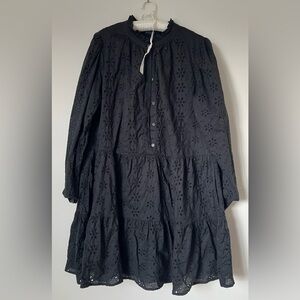 GAP Black Eyelet Mini Dress